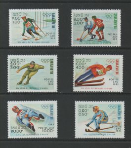 Thematic Stamps Sports - LAOS 1983 WINTER OLY. 660/5  6v mint