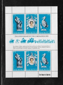 Mauritius Stamps: 1978 Coronation Issue #464; Souvenir Sheet/6; MNH