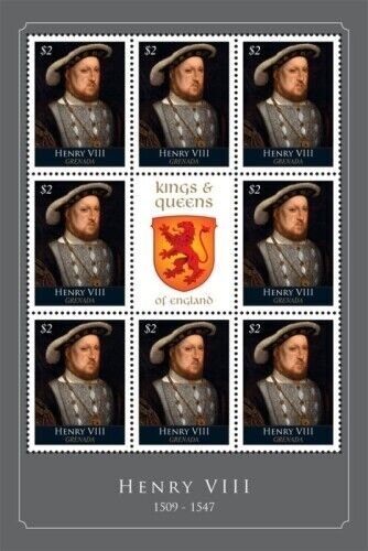 Grenada - 2011 - Kings & Queens Of England Henri The VIII - Sheet Of 8 - MNH