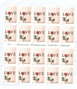 United States #3496a Mint (NH) Multiple (Love)