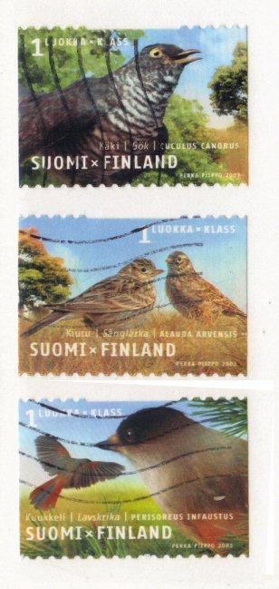 Finland #1184a-c birds used