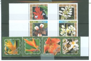 Samoa (Western Samoa) #1024-1027/1049-1052  Single (Complete Set) (Flowers)