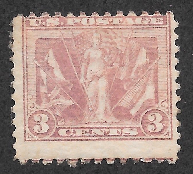 537b Unused 3c. Victory, light Reddish Violet,  Free, Insured Shipping