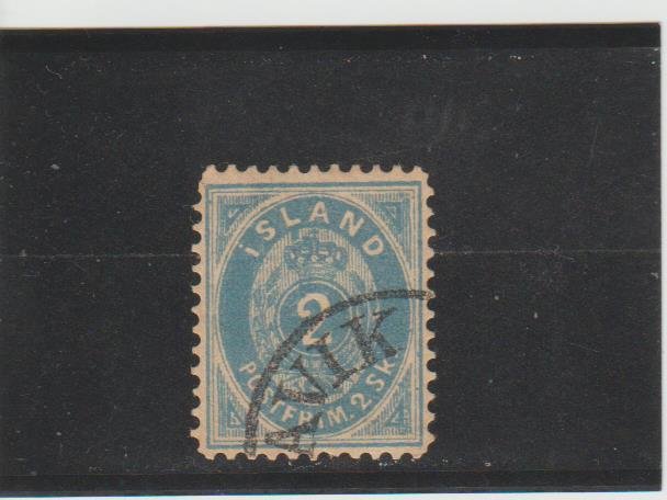 Iceland  Scott#  1  Used  (Incorrect Perforations, Probably a Forgery)