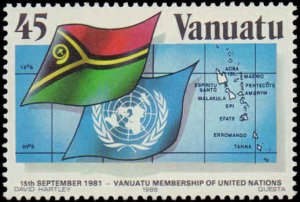 Vanuatu #405, Complete Set, 1985, United Nations Related, Never Hinged