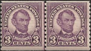 # 600 MNH - Line Pair - SCV-60.00 - VIOLET ABRAHAM LINCOLN 