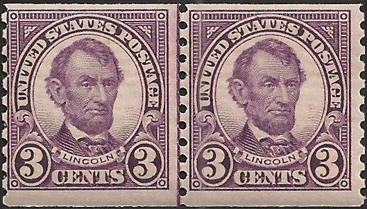 # 600 MNH - Line Pair - SCV-60.00 - VIOLET ABRAHAM LINCOLN 