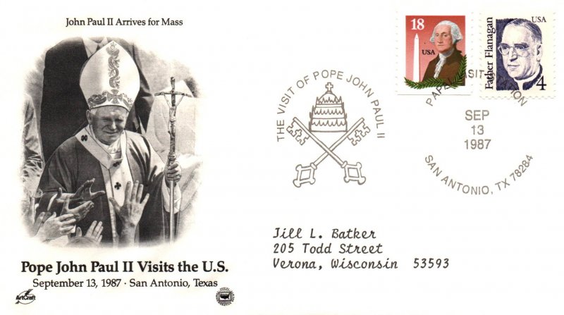 US Pope John Paul II Visits San Antonio,TX 1987 Cover