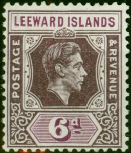 Leeward Islands 1938 6d Deep Dull Purple & Bright Purple SG109 Fine & Fresh LMM