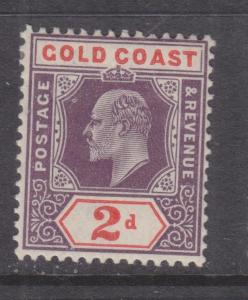 GOLD COAST, 1904 KEVII, Mult. CA, 2d. Purple & Orange Red, lhm.