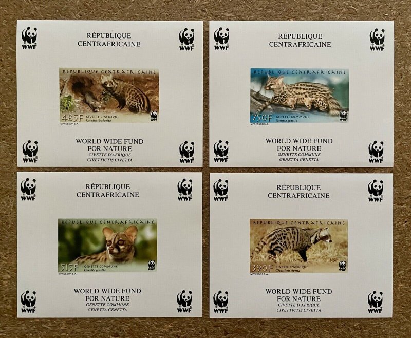 2007 WWF Savages Animals Civet Central Africa Blocks Deluxes Stamps Imperf.-