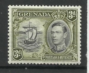 Grenada Sg 158, 3d Black & Olive Green, perf 12.5 x 13, Mounted Mint {CW97} 