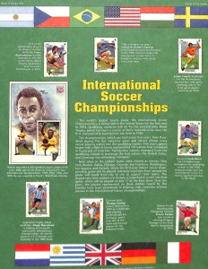 Postal Commemorative Society Stamp Panel MNH, Gambia #615-617 Soccer Champions