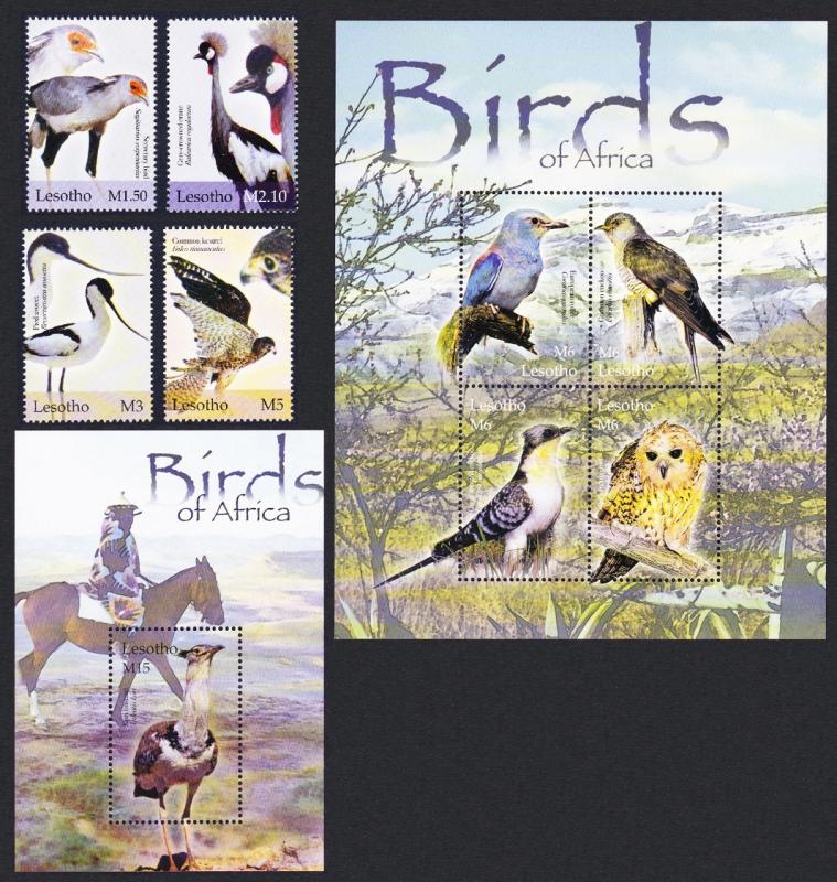 Lesotho Birds 4v+Sheetlet+MS SG#1928-MS1933 SC#1344-1349