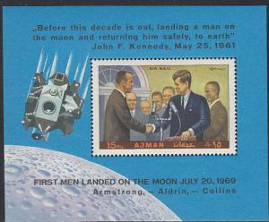 Ajman - JFK & Moon Landing SS  MNH