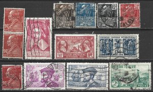 COLLECTION LOT 7545 FRANCE 13 MNH/MH/USED STAMPS 1930+ CV+$20