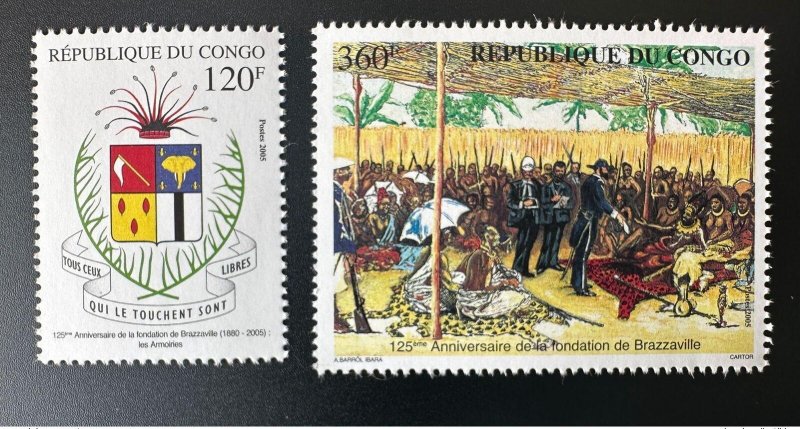 2005 Congo Mi. 1776 - 1777 125th Anniversary Foundation of Brazzaville Arms-