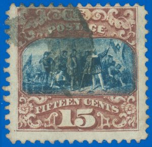 Scott #119, Used-F/VF, Odd Shaped Fancy Cancel. Pig? Bison? SCV $190.00!