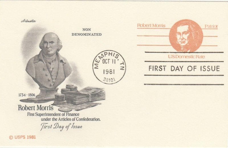 Scott# UX92 UPSS#S109 Artmaster FDC US Postal Card.