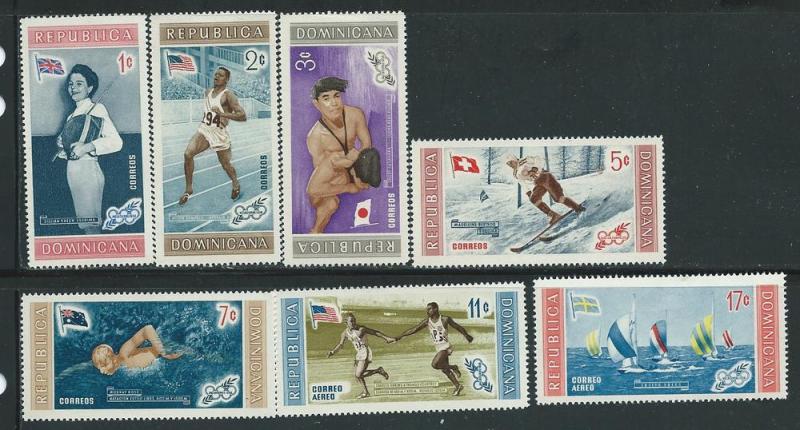 Dominica #501-505,C106,C108 1956 Olympic Winners (M) CV$2.60