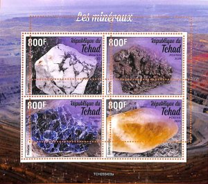 A7220 - TCHAD, Error, 2020, MISPERF MINIATURE SHEET: Minerals, Gems