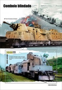 GUINEA-BISSAU 2025 ARMORED TRAINS SHEET & TWO  SOUVENIR SHEETS MINT NH
