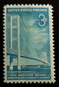 1958 3c Mackinac Bridge, Michigan Scott 1109 Mint F/VF NH