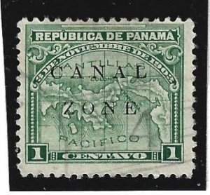 Canal Zone Scott #9 Used 1c Overprint Broken Z O N E 2021 CV $2.00+