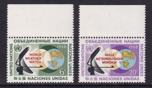 United Nations New York #188-189  MNH  1968 world weather watch