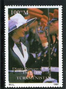 Turkmenistan 1997 PRINCESS DIANA 1v Perforated Mint (NH)