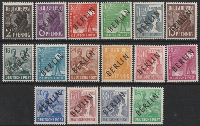 GERMANY - WEST BERLIN 1948 BERLIN black overprints 2pf-84pf. MNH **.