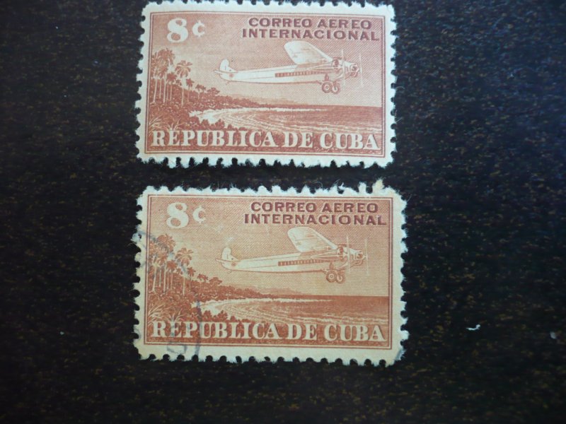 Stamps - Cuba - Scott# C40 - Mint Hinged & Used Single Airmail Stamp