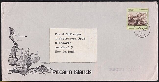 PITCAIRN IS 1988 40c on commercial cover to New Zealand....................B2346