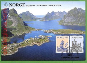 14706 - NORWAY - MAXIMUM CARD - 1985, SHIPS transport-