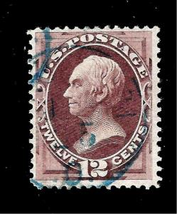 US 1870 SC# 151  12 c HENRY CLAY  Used -  Blue Cancel - Centered- Crisp Color