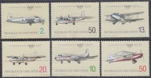 CAPE VERDE Sc# 471-6 CPL MNH SET of 6 - 40th ANN on INT'L CIVIL AVIATION ORG