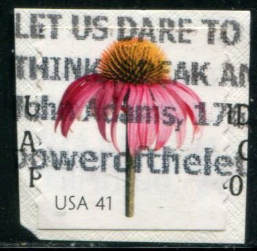 4170 US 41c Flowers - Coneflower SA coil, used on paper