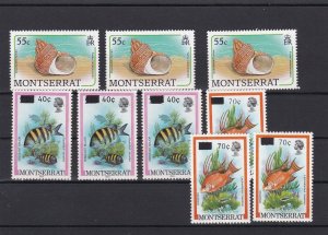 Montserrat Mint Never Hinged Assorted Fish & Seashell Stamps ref R 16382