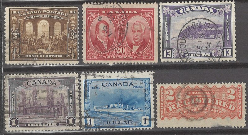 COLLECTION LOT # 3143 CANADA 6 STAMPS 1875+ CV+$33
