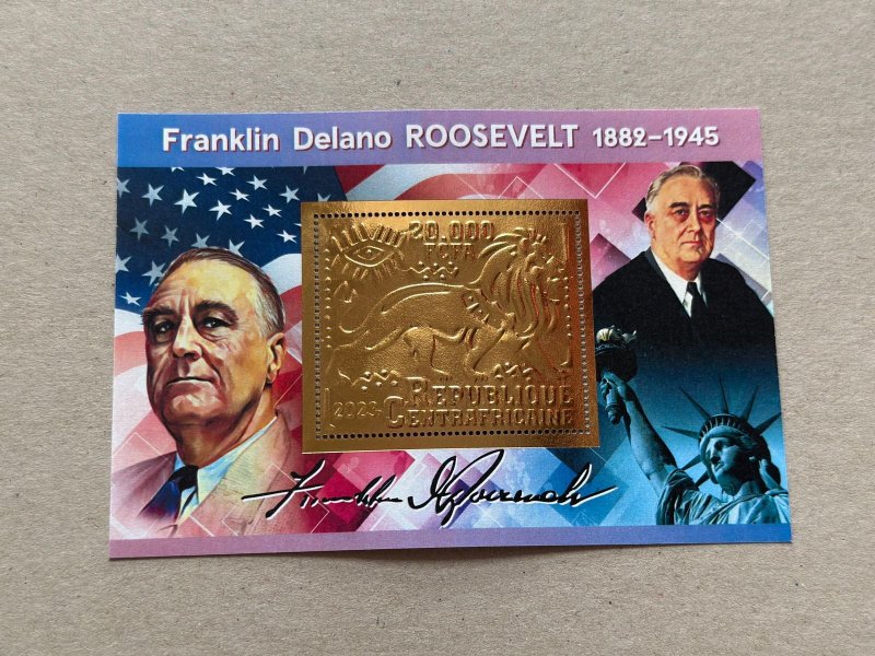 Franklin Roosevelt2023 year 6 blocks Foil. Bronze perforated  NEW MNH**