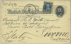 91408 - USA - POSTAL HISTORY - STATIONERY Card CHICAGO to  Livorno Italy 1893
