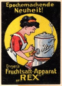 Vintage Germany Poster Stamp Epoch Making Innovation! Dreyer's Juice Mac...