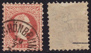 Austria - 1876 - Scott #36 - used - SCHÖNBRUNN pmk Czech Republic