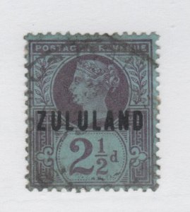 ZULULAND #4 overprint on GB 2 1/2 d  USED