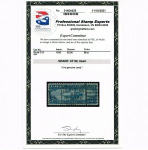 EXCEPTIONAL GENUINE SCOTT #C15 USED 1930 GRAF ZEPPELIN PSE CERT GRADED XF-90