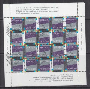 NETHERLANDS, 1990 Christmas 50c., sheet of 20, used.