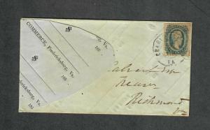 Charlottesville VA Cover CSA Sc#11 Adversity Envelope Bank Form