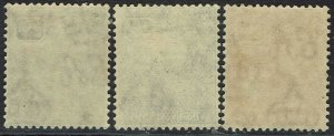 BRITISH VIRGIN ISLANDS 1922 KGV BADGE 21/2D ALL 3 COLOURS