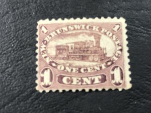 NEW BRUNSWICK # 6-MINT/NO GUM/HINGED----RED LILAC----1860-63