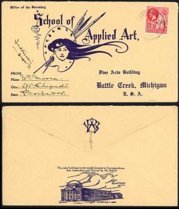 Barbados KGV illustrated School of Applied Art Envelope